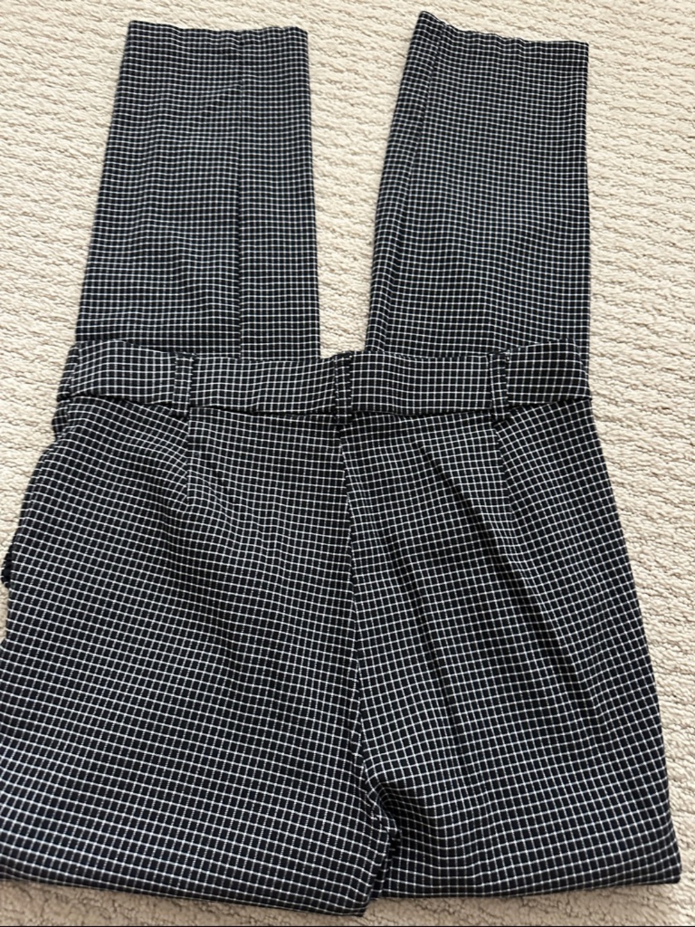 Checked Black  Pants with White Grid - Picture 2 of 4